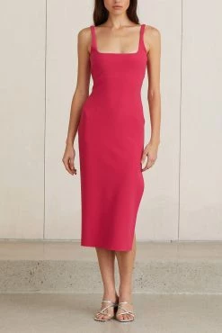 Bec And Bridge Valentine Midi Dress Hot Pink