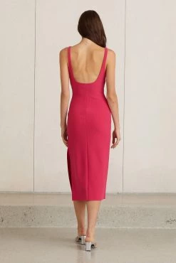 Bec And Bridge Valentine Midi Dress Hot Pink