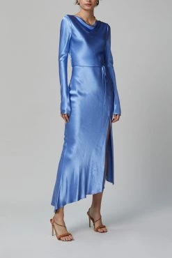 Bec And Bridge Delphine LS Midi Dress Cornflower Blue