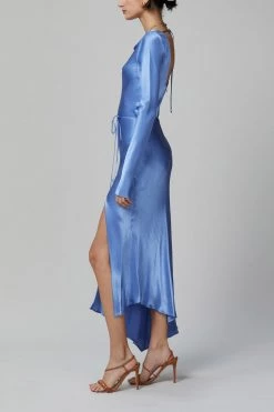 Bec And Bridge Delphine LS Midi Dress Cornflower Blue