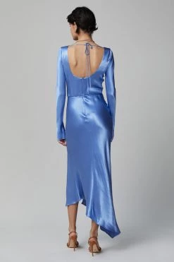 Bec And Bridge Delphine LS Midi Dress Cornflower Blue