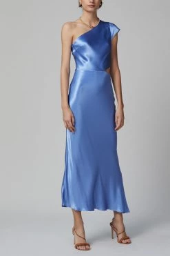 Bec And Bridge Delphine Asym Midi Dress Cornflower Blue