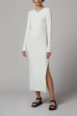 Bec And Bridge Freya LS Knit Midi Dress Ivory