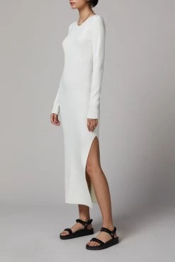 Bec And Bridge Freya LS Knit Midi Dress Ivory