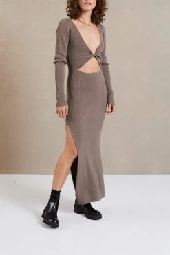 Bec And Bridge Riviera LS Midi Dress Silt