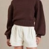 Bec And Bridge Celeste Tuck Knit Jumper Chocolate