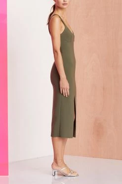 Bec And Bridge Amelie Cup Midi Dress Sage