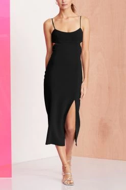 Bec And Bridge Amelie Panel Midi Dress Black