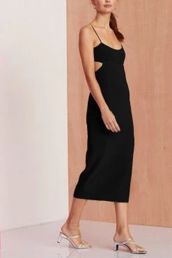 Bec And Bridge Amelie Panel Midi Dress Black