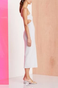 Bec And Bridge Amelie Panel Midi Dress Silver