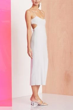 Bec And Bridge Amelie Panel Midi Dress Silver