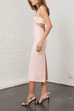 Bec And Bridge Elle Cut Out Midi Dress Blush