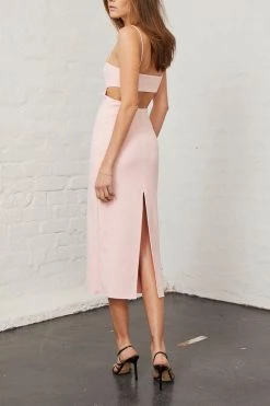 Bec And Bridge Elle Cut Out Midi Dress Blush