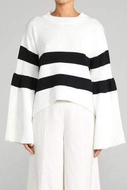 Shona Joy Belmondo Bell Sleeve Crew Neck Knit
