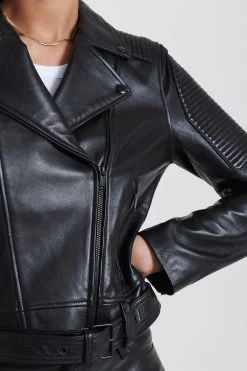 Ena Pelly Classic Biker Jacket Smooth Black Black New Arrivals