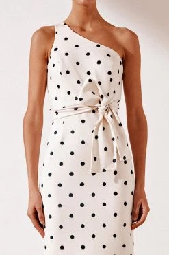 Shona Joy Fleur One Shoulder Fitted Midi Dress Spot