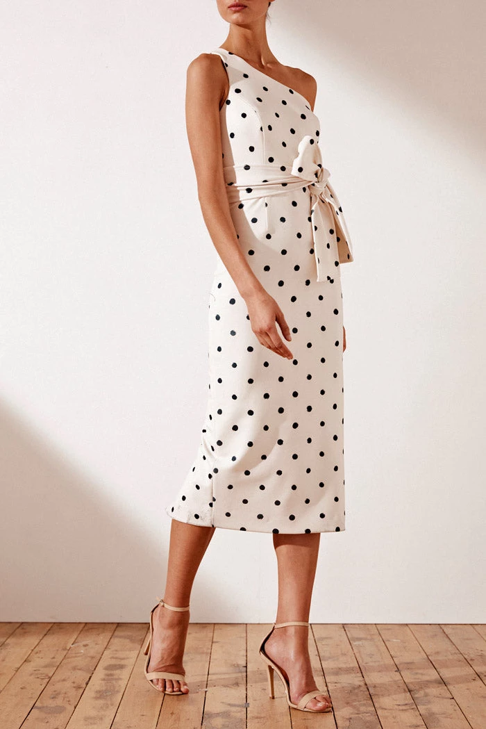 Shona Joy Fleur One Shoulder Fitted Midi Dress Spot 5 Shona Joy Fleur One Shoulder Fitted Midi Dress Spot