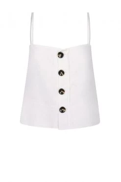 Shona Joy Gaia Button Up Cropped Camisole Ivory 13 Shona Joy Gaia Button Up Cropped Camisole Ivory