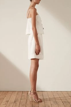 Shona Joy Gaia Button Up Cropped Camisole Ivory 11 Shona Joy Gaia Button Up Cropped Camisole Ivory