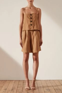 Shona Joy Gaia Button Up Cropped Camisole