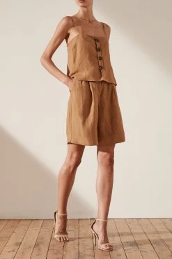 Shona Joy Gaia Button Up Cropped Camisole