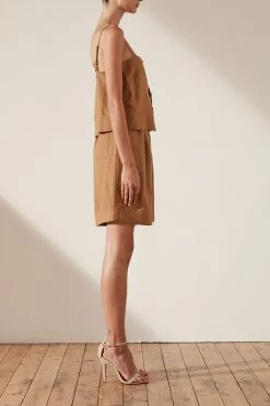 Shona Joy Gaia Button Up Cropped Camisole