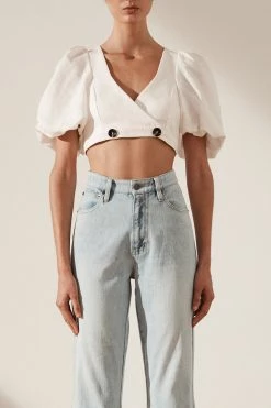 Shona Joy Gaia Puff Sleeve Bolero Top