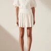 Shona Joy Gaia Puff Sleeve Drop Waist Mini Dress Ivory
