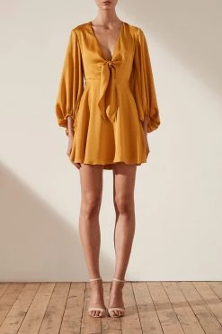 Shona Joy Oro Tie Front Mini Dress