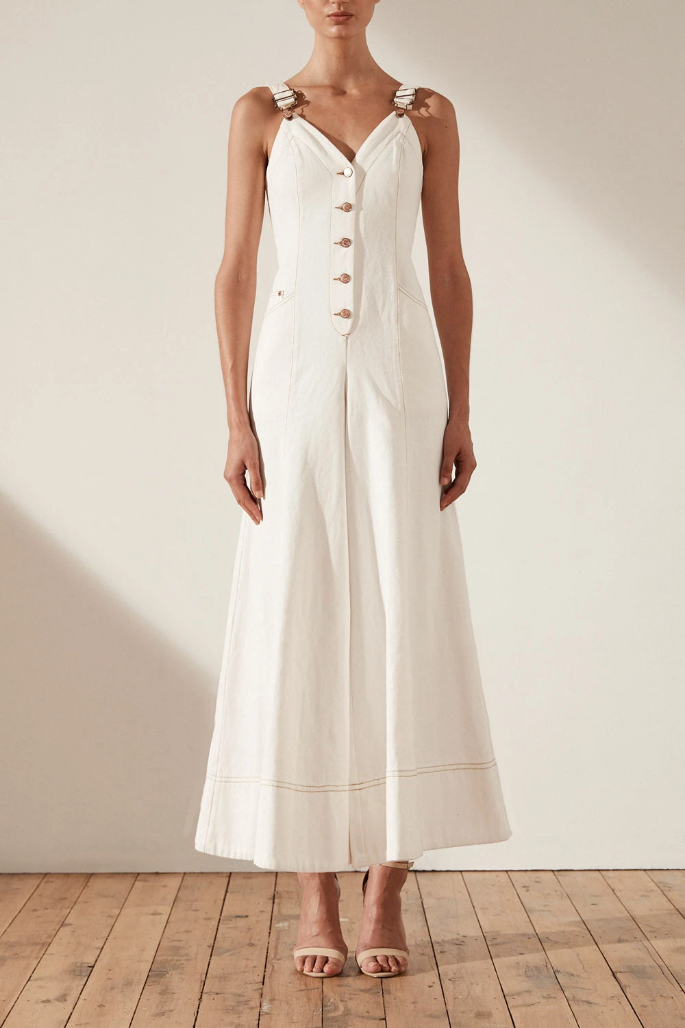 Shona Joy Cortona Flared Jumpsuit Ivory 3 Shona Joy Cortona Flared Jumpsuit Ivory