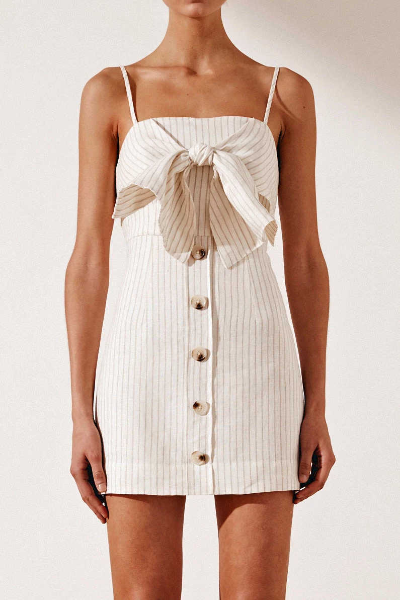 Shona Joy Isadora Tie Front Mini Dress 3 Shona Joy Isadora Tie Front Mini Dress