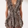 Shona Joy Mariposa Ruffle Lace Up Mini Dress Leopard 2 Shona Joy Mariposa Ruffle Lace Up Mini Dress Leopard