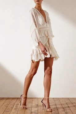 Shona Joy Rafaella Plunge Frill Mini