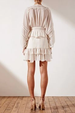 Shona Joy Rafaella Plunge Frill Mini