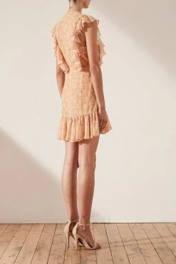 Shona Joy Siena Ruffle Wrap Mini Dress