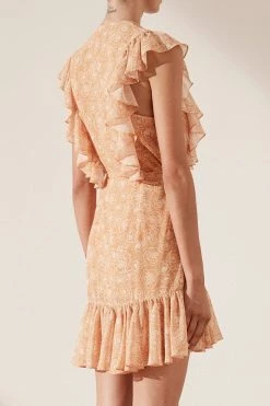 Shona Joy Siena Ruffle Wrap Mini Dress