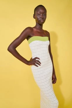 By Johnny Isabella Check Strapless Dress