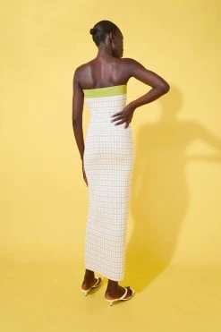 By Johnny Isabella Check Strapless Dress