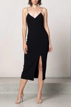 Bec And Bridge Lea Split Midi Dress Black